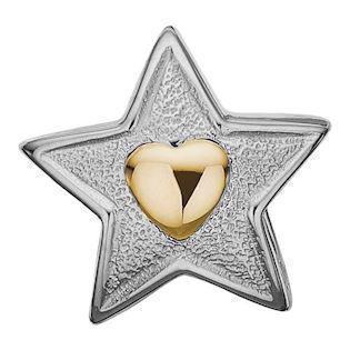 Køb dit  Glitrende stjerne med lille forgyldt hjerte i midten fra Christina smykker hos Ur-Tid.dk